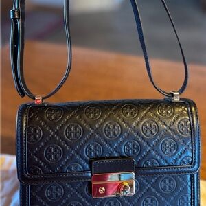 Tory Burch, T monogram leather shoulder bag.